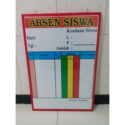 Administrasi kelas-papan absen siswa SIA